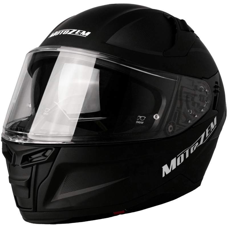 MotoZem Guardian täisnäoga mootorrattakiiver mattmust