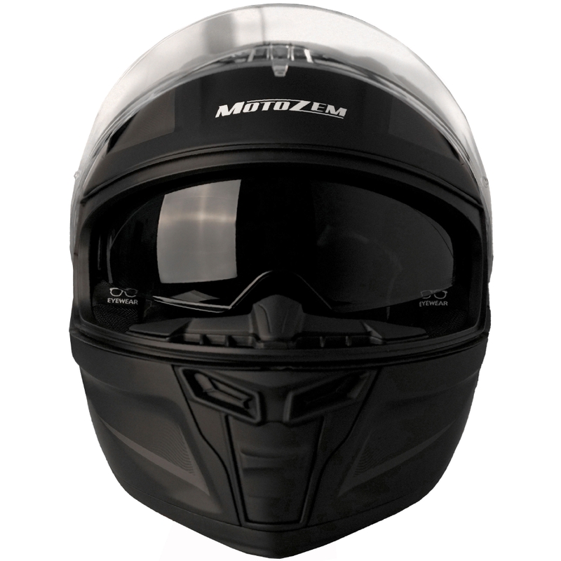 MotoZem Guardian täisnäoga mootorrattakiiver mattmust