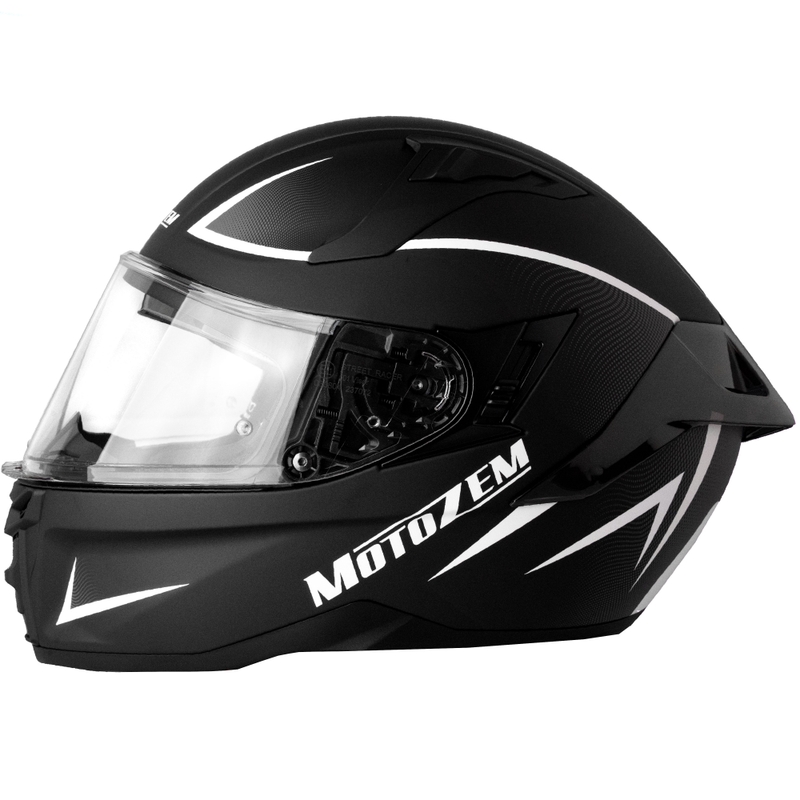 MotoZem Guardian integreeritud mootorratta kiiver matt must-valge-hall