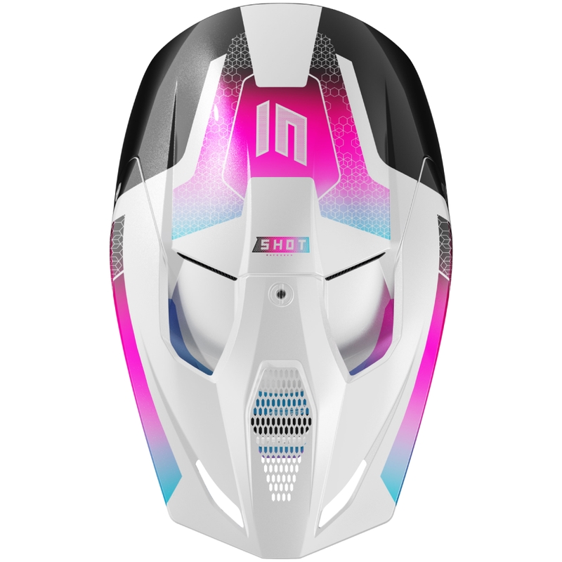 Motokrossi kiiver Shot Race Phaser pearl must-sinine-roosa