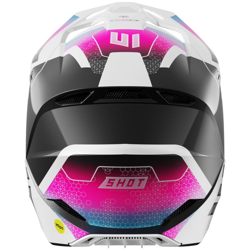 Motokrossi kiiver Shot Race Phaser pearl must-sinine-roosa