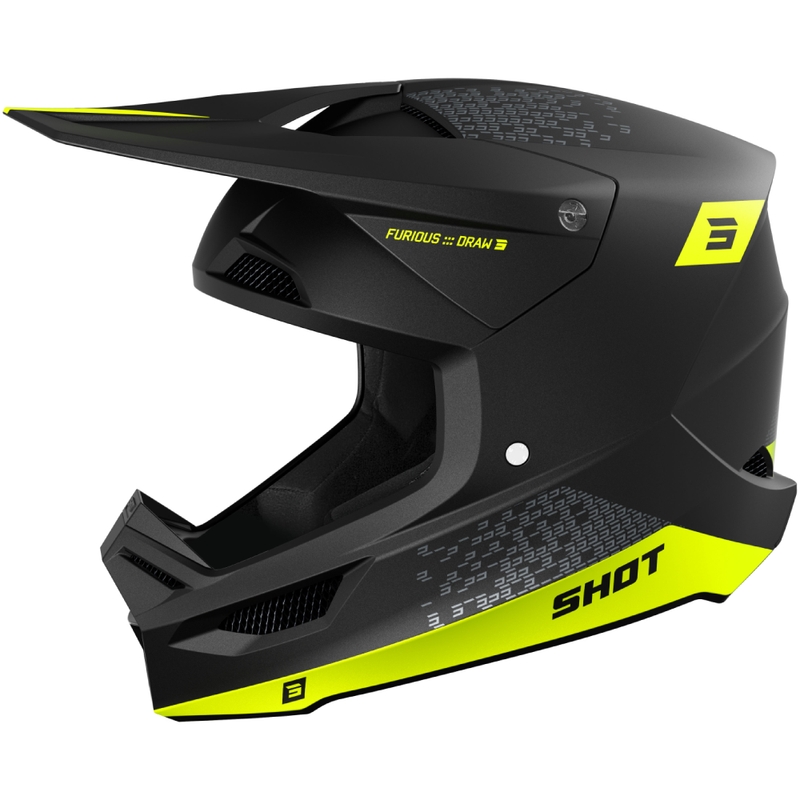 Motokross kiiver Shot Furious Draw fluo kollane