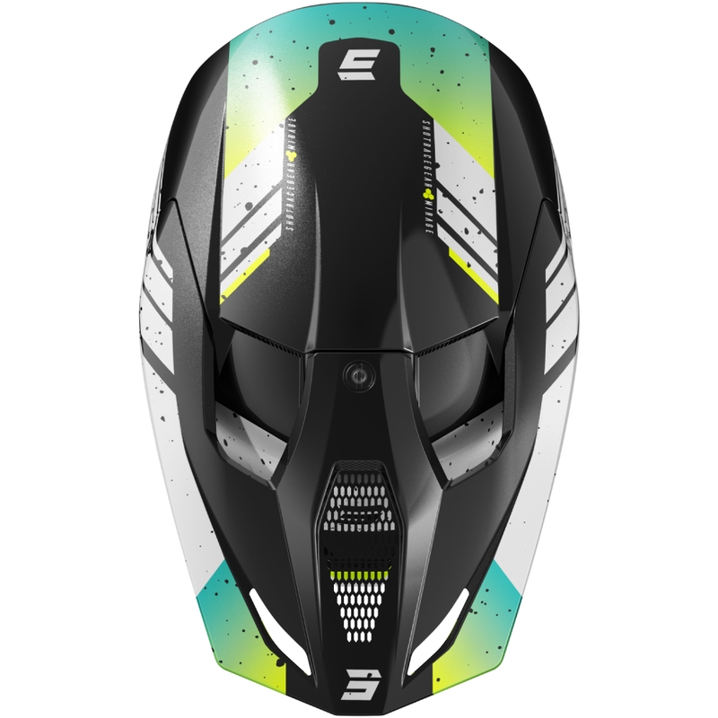 Motokross kiiver Shot Furious Mirage sini-fluo kollane