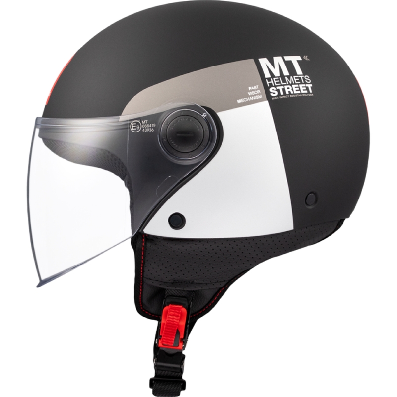 Avatud mootorratta kiiver MT STREET INBOARD D2 matt must-hõbedane