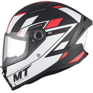 MT Stinger 2 Solid Zivze integreeritud mootorratta kiiver valge-must-punane matt