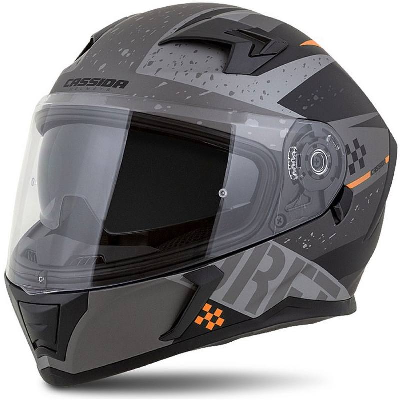 Integral mootorratta kiiver Cassida Integral 3.0 DRFT matt hall-must-oranž