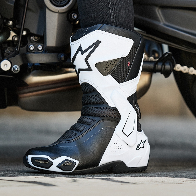 Alpinestars naiste Stella SMX-6 3 Drystar valge ja mustad mootorratta saapad