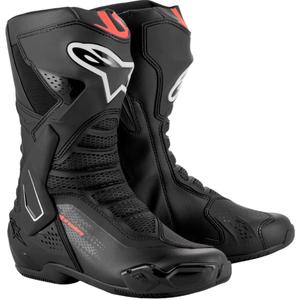 Alpinestars SMX-6 3 must-fluo punane mootorratta saapad