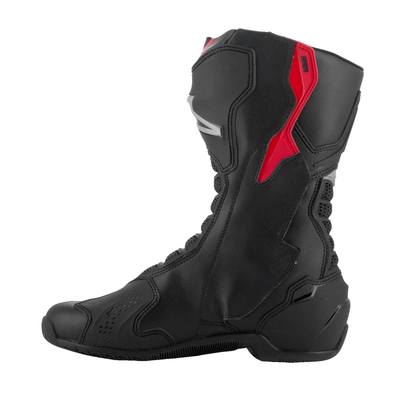 Alpinestars SMX-6 3 must-hõbedased-punased mootorratta saapad