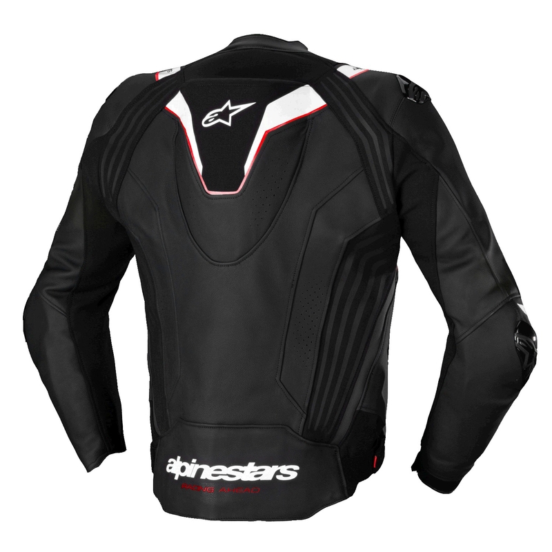 Alpinestars Missile 3 Ignition must-valge nahast mootorratta jakk