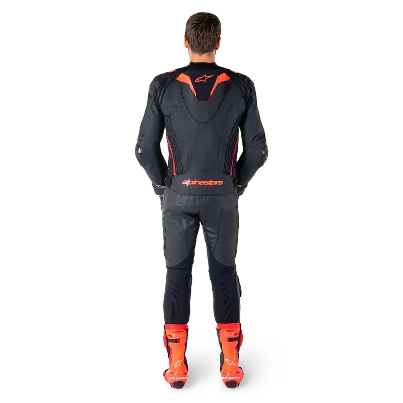 Alpinestars Missile 3 Ignition Black-Fluo Red-Dark Red nahast mootorratta jakk
