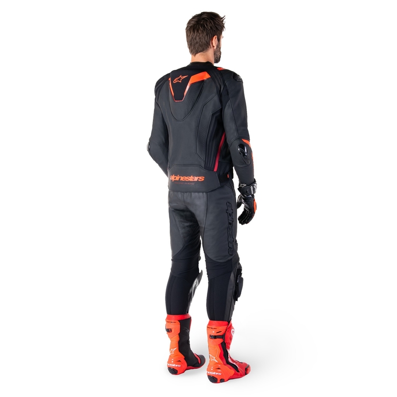Alpinestars Missile 3 Ignition Black-Fluo Red-Dark Red nahast mootorratta jakk