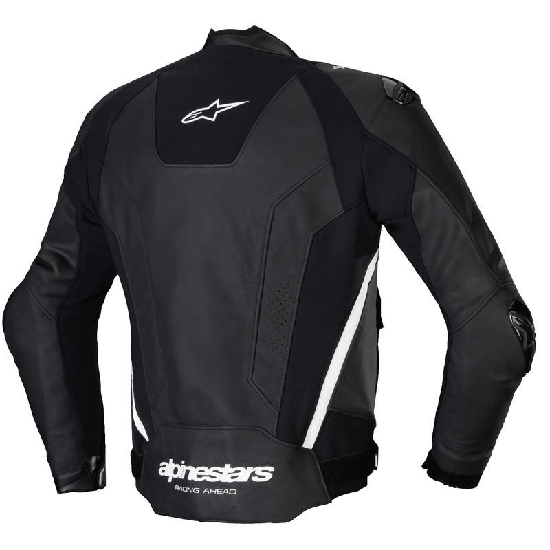 Alpinestars Missile 3 must-valge nahast mootorrattajope