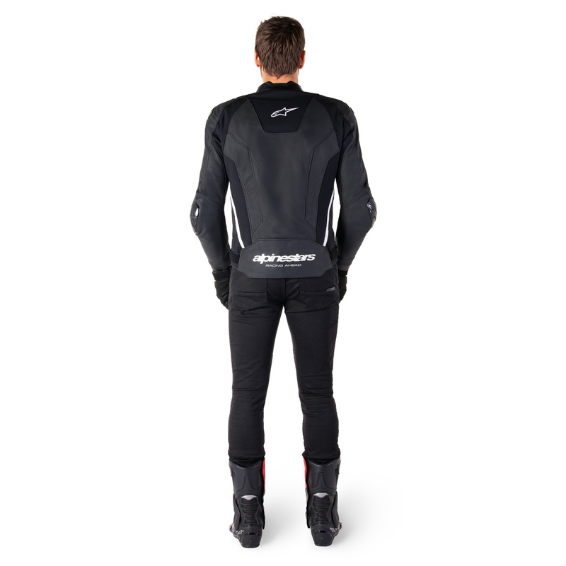 Alpinestars Missile 3 must-valge nahast mootorrattajope