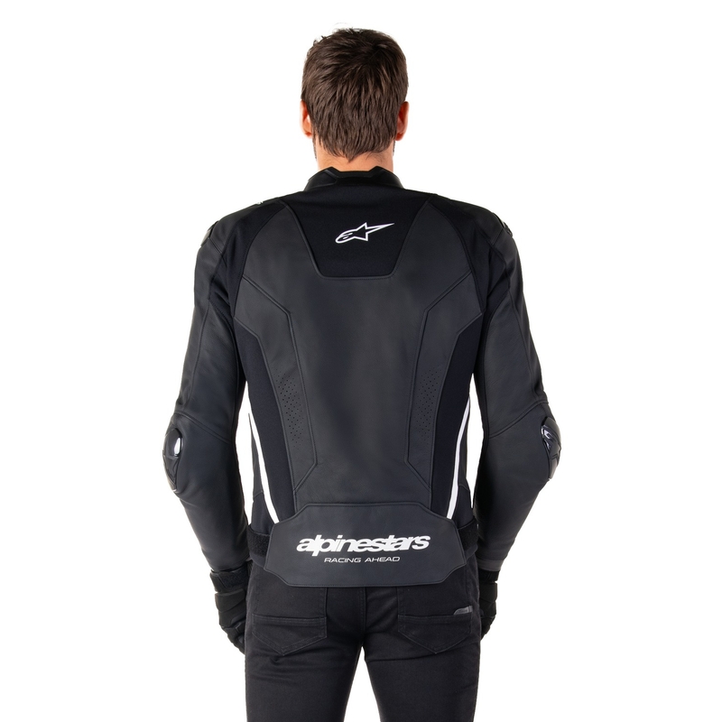 Alpinestars Missile 3 must-valge nahast mootorrattajope