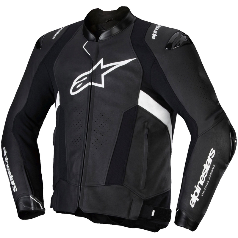 Alpinestars Missile 3 must-valge nahast mootorrattajope