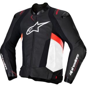 Alpinestars Missile 3 must-valge-fluoripunane nahast mootorratta jope