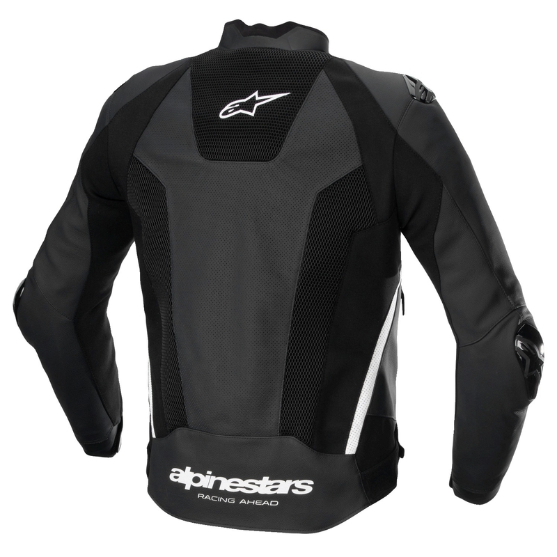Alpinestars Missile 3 Airflow must-valge nahast mootorratta jope