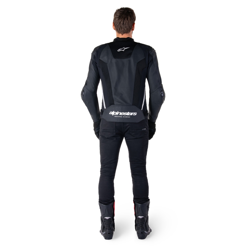Alpinestars Missile 3 Airflow must-valge nahast mootorratta jope