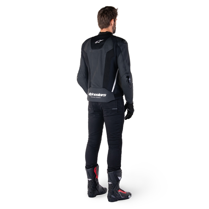 Alpinestars Missile 3 Airflow must-valge nahast mootorratta jope