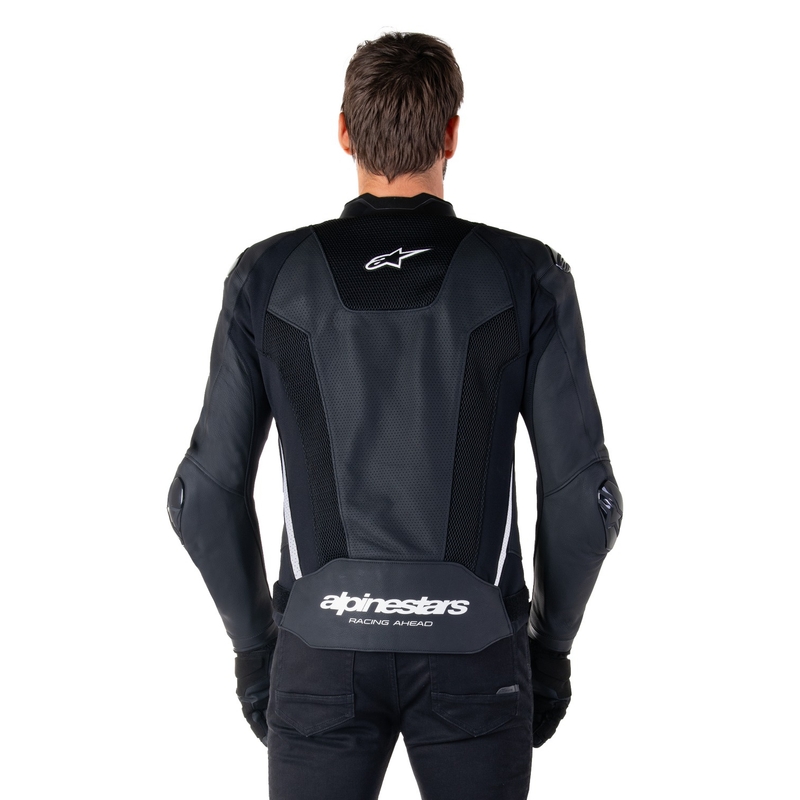 Alpinestars Missile 3 Airflow must-valge nahast mootorratta jope