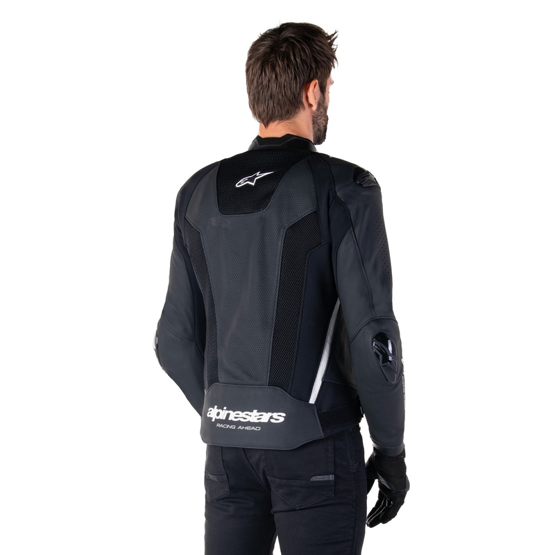 Alpinestars Missile 3 Airflow must-valge nahast mootorratta jope