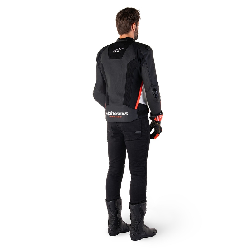 Alpinestars Missile 3 Airflow Black-White-Fluo Red nahast mootorratta jakk