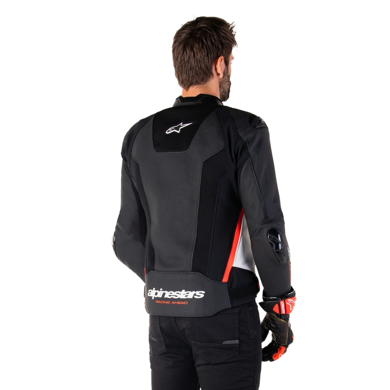Alpinestars Missile 3 Airflow Black-White-Fluo Red nahast mootorratta jakk