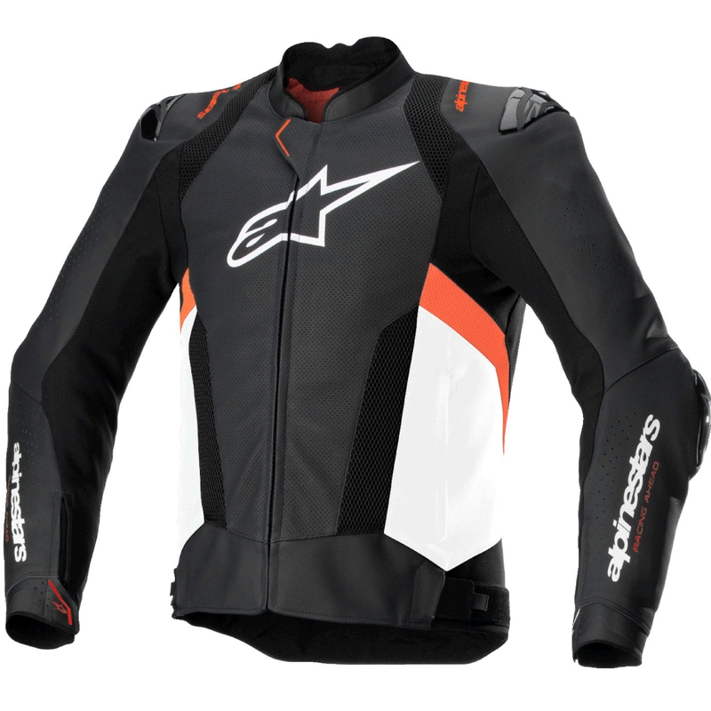Alpinestars Missile 3 Airflow Black-White-Fluo Red nahast mootorratta jakk