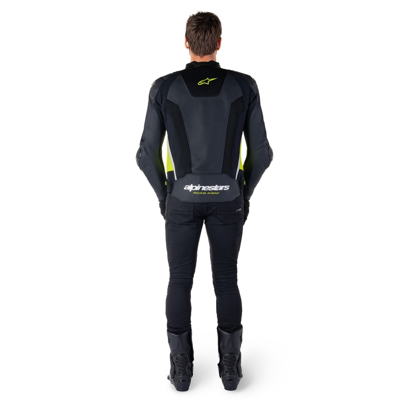 Alpinestars Missile 3 Airflow Black-Fluo Yellow-White nahast mootorratta jakk