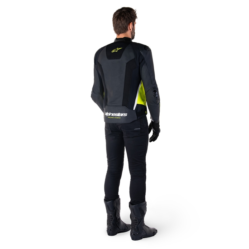Alpinestars Missile 3 Airflow Black-Fluo Yellow-White nahast mootorratta jakk