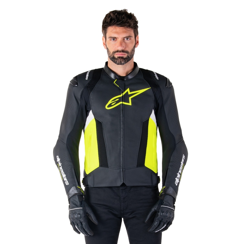 Alpinestars Missile 3 Airflow Black-Fluo Yellow-White nahast mootorratta jakk