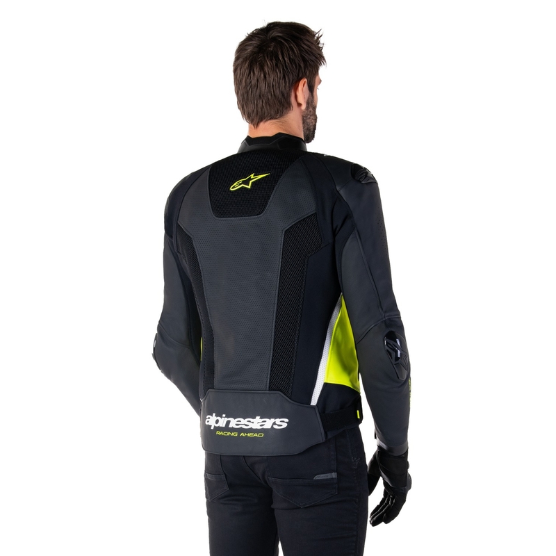 Alpinestars Missile 3 Airflow Black-Fluo Yellow-White nahast mootorratta jakk