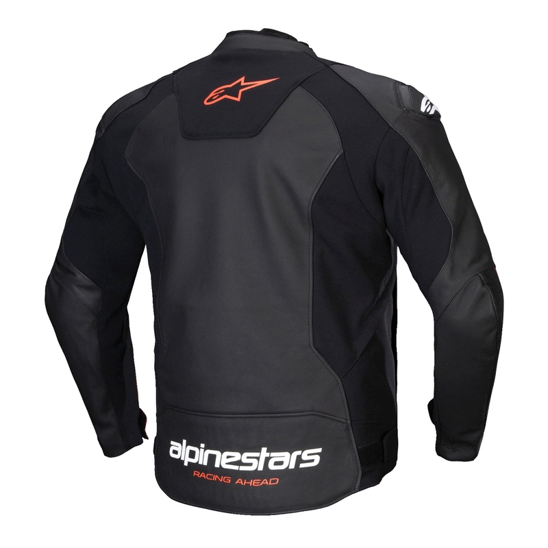 Alpinestars Faster 3 must-fluo punane nahast mootorratta jakk