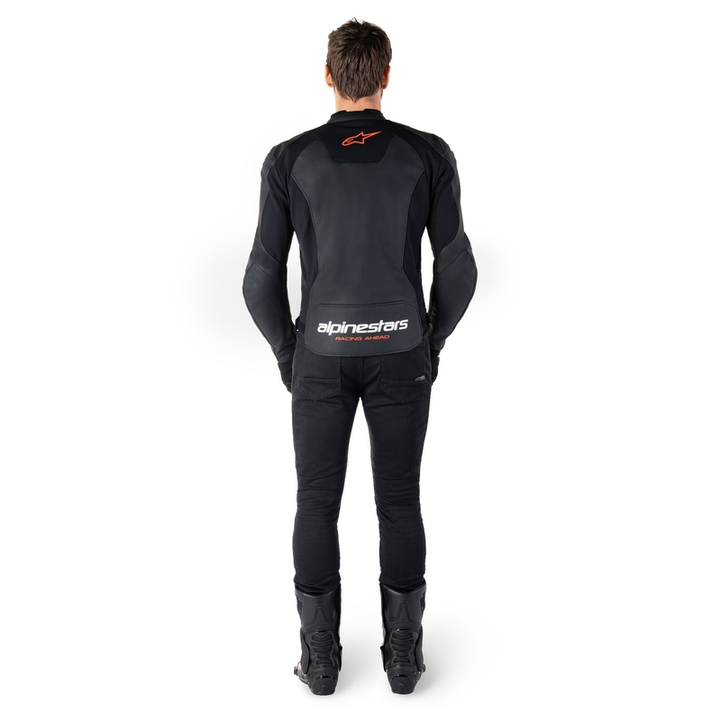 Alpinestars Faster 3 must-fluo punane nahast mootorratta jakk