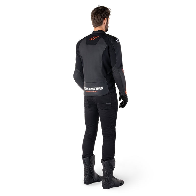 Alpinestars Faster 3 must-fluo punane nahast mootorratta jakk