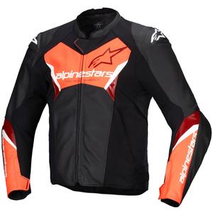 Alpinestars Faster 3 must-fluo punane nahast mootorratta jakk