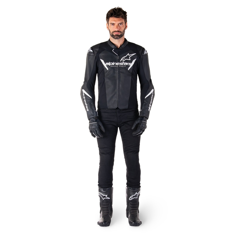 Alpinestars Faster 3 must-valge nahast mootorrattajope
