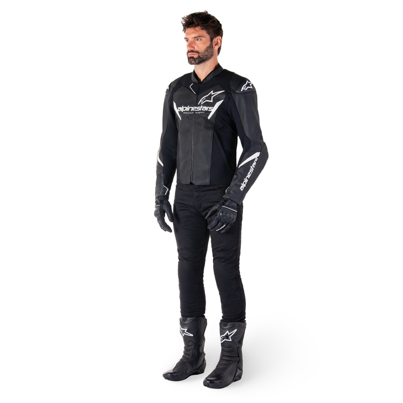 Alpinestars Faster 3 must-valge nahast mootorrattajope