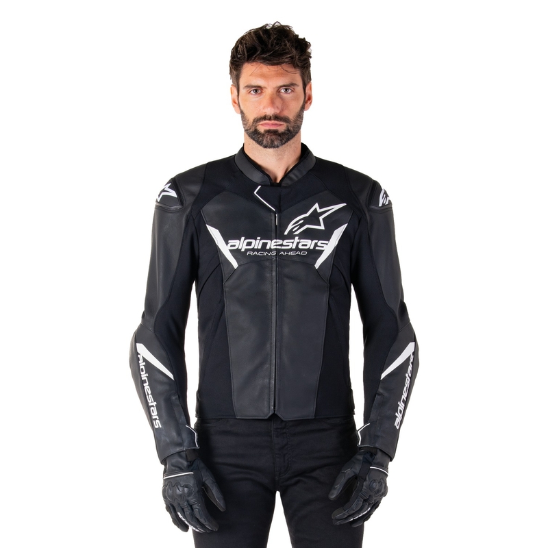 Alpinestars Faster 3 must-valge nahast mootorrattajope