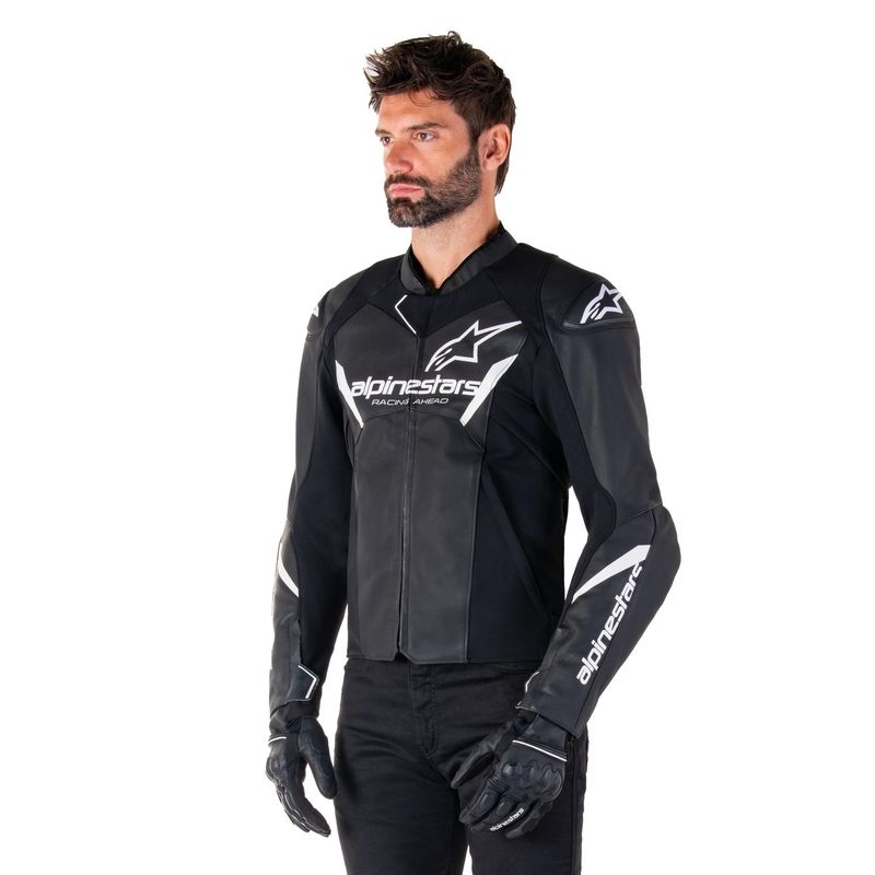 Alpinestars Faster 3 must-valge nahast mootorrattajope