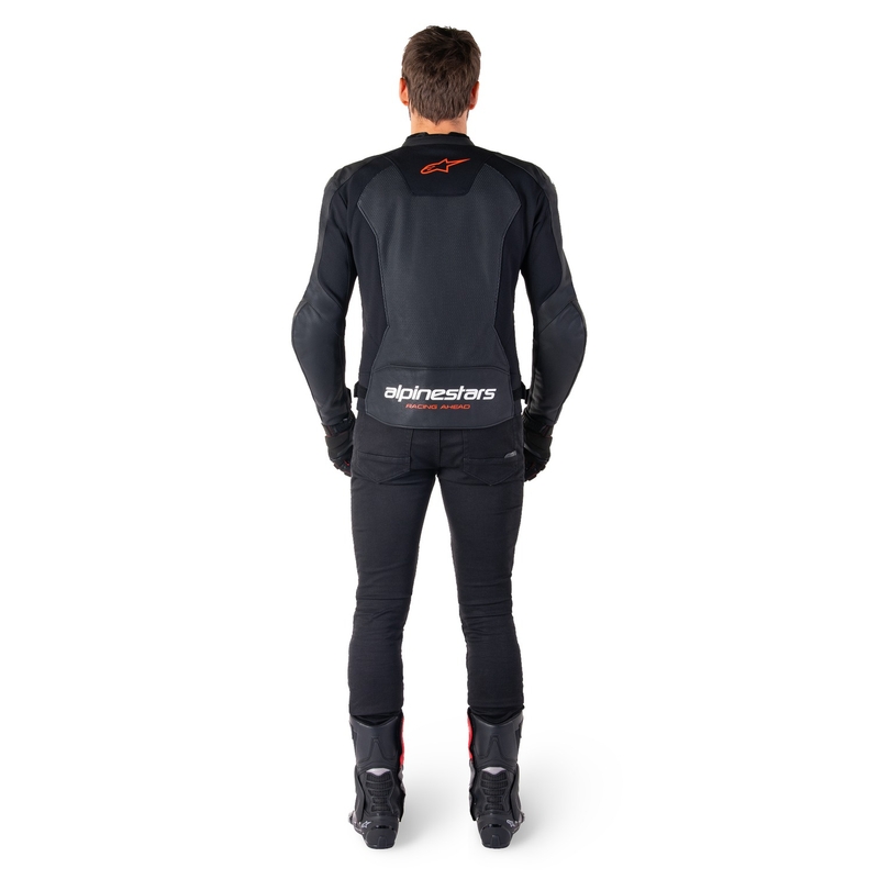Alpinestars Faster 3 Airflow Black-Fluo Red nahast mootorratta jakk