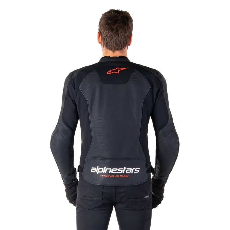 Alpinestars Faster 3 Airflow Black-Fluo Red nahast mootorratta jakk