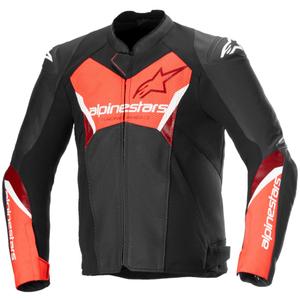 Alpinestars Faster 3 Airflow Black-Fluo Red nahast mootorratta jakk