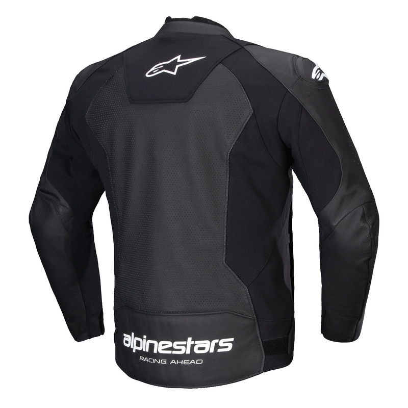 Alpinestars Faster 3 Airflow must-valge nahast mootorratta jope Alpinestars Faster 3 Airflow Must-valge nahast mootorratta jakk