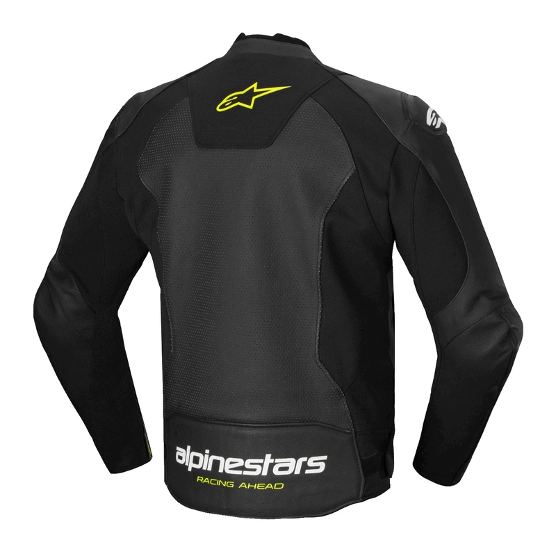 Alpinestars Faster 3 Airflow Black-White-Fluo Yellow nahast mootorratta jakk