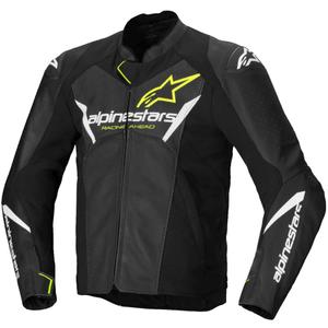 Alpinestars Faster 3 Airflow Black-White-Fluo Yellow nahast mootorratta jakk