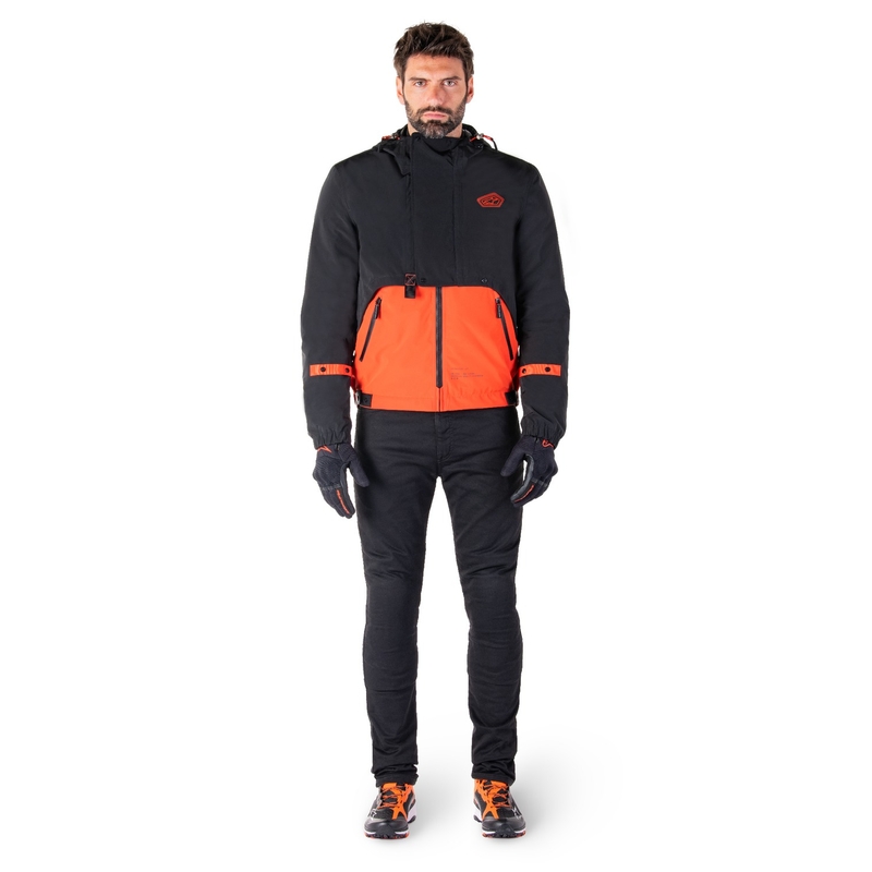 Alpinestars Mootant veekindel parka must-fluororanž