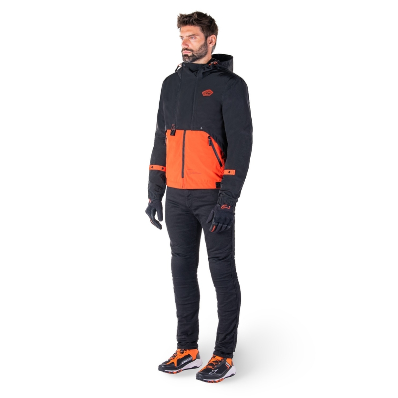 Alpinestars Mootant veekindel parka must-fluororanž