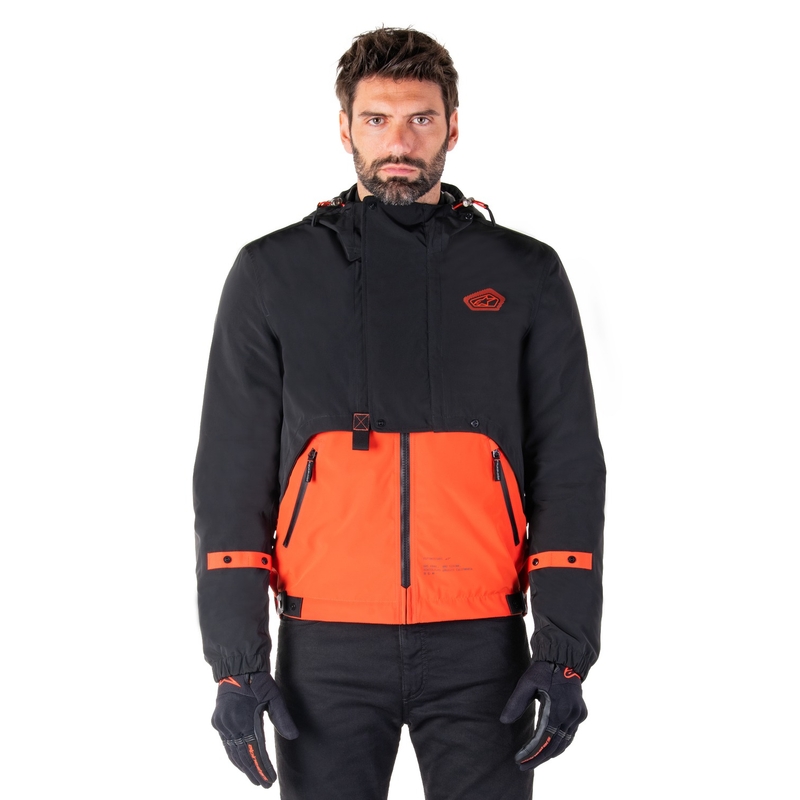 Alpinestars Mootant veekindel parka must-fluororanž